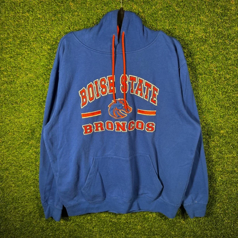 Boise State Broncos Stadium Athletics Hoodie XL Blue Orange Embroidered Pullover